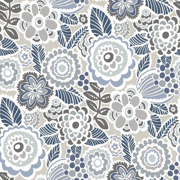 Lucy, Grey Wallcoverings | Malibu Wallcovering