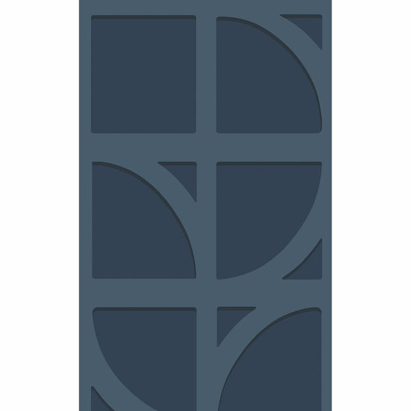 Shapes, Dark Blue Wallcoverings | Malibu Wallcovering