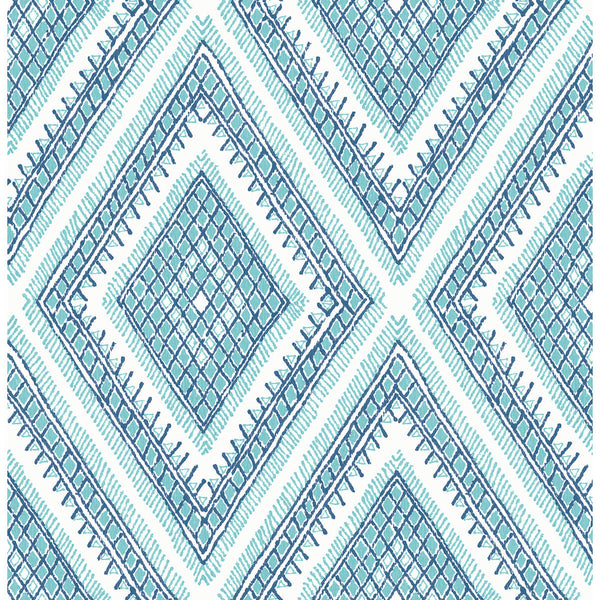 Zaya - Blue Residential Wallcovering | Jeffrey Stevens