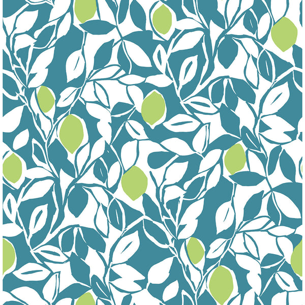 Loretto, Teal Wallcoverings | Malibu Wallcovering