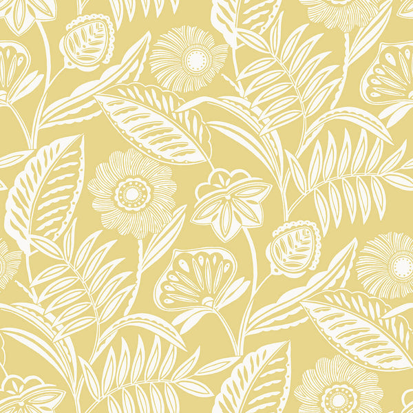 Alma - Yellow Residential Wallcovering | Jeffrey Stevens