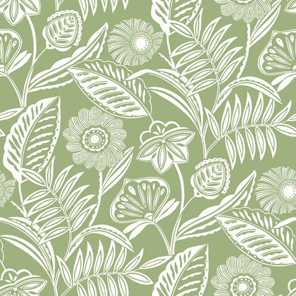 Alma - Green Residential Wallcovering | Jeffrey Stevens