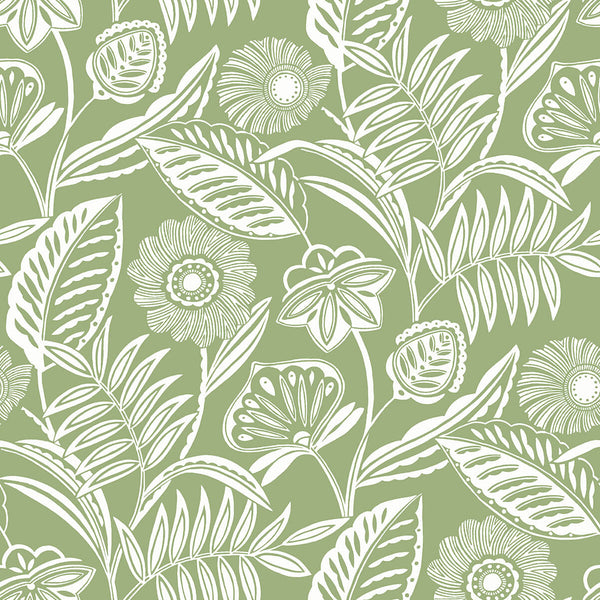 Alma - Green Residential Wallcovering | Jeffrey Stevens
