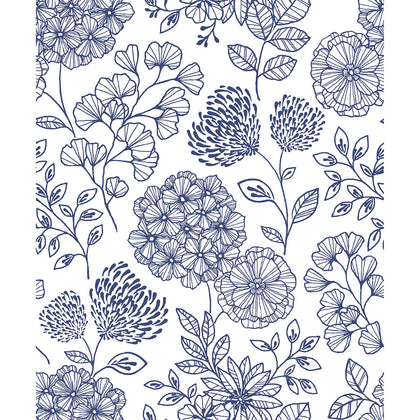 Ada - Blue Residential Wallcovering | Jeffrey Stevens