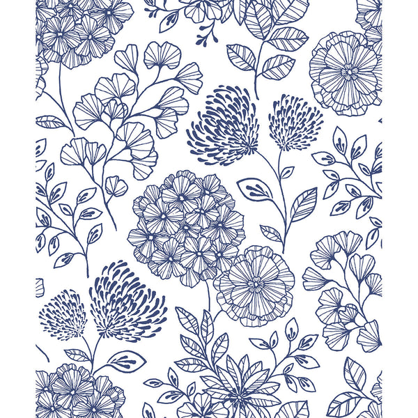 Ada - Blue Residential Wallcovering | Jeffrey Stevens
