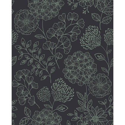 Ada - Charcoal Residential Wallcovering | Jeffrey Stevens