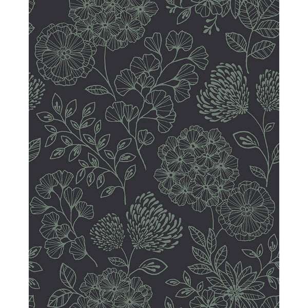 Ada - Charcoal Residential Wallcovering | Jeffrey Stevens