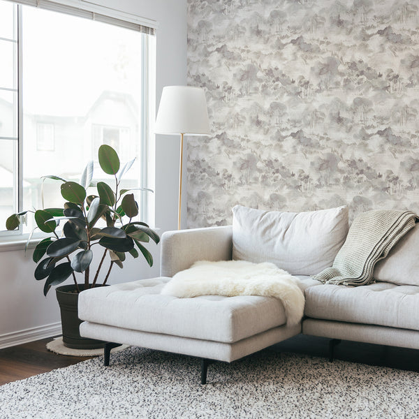 Nara, Grey Wallcoverings | Malibu Wallcovering