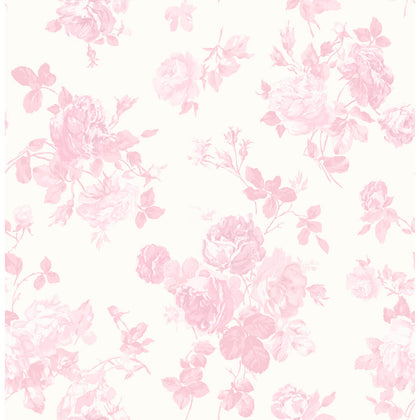 Everblooming Rosettes - Pink Jam Residential Wallcovering | Jeffrey Stevens