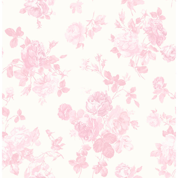 Everblooming Rosettes - Pink Jam Residential Wallcovering | Jeffrey Stevens