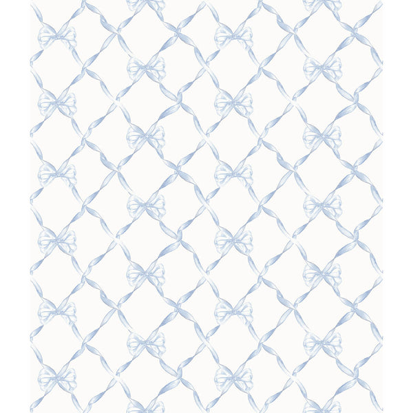 Baby Bow, Blue Bella Ribbon Wallcoverings | Malibu Wallcovering