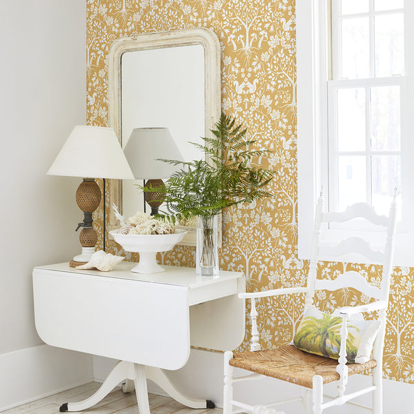 Leo, Yellow Wallcoverings | Malibu Wallcovering