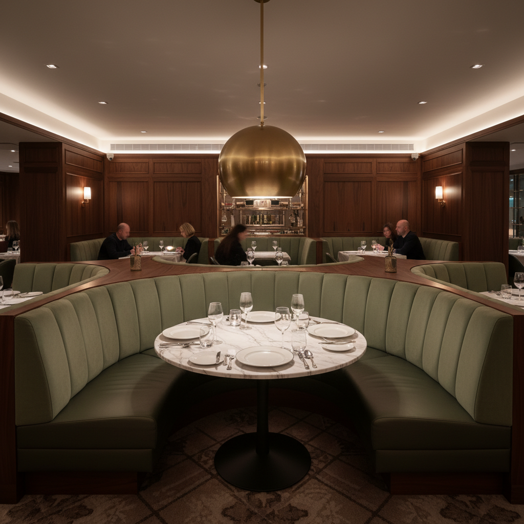 Bedford Celery Upholstered Banquette | Architectural Fabrics