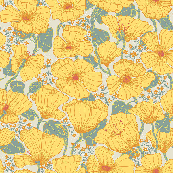 Matilda - Yellow Residential Wallcovering | Jeffrey Stevens