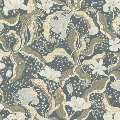 Bodri - Blue Residential Wallcovering | Jeffrey Stevens