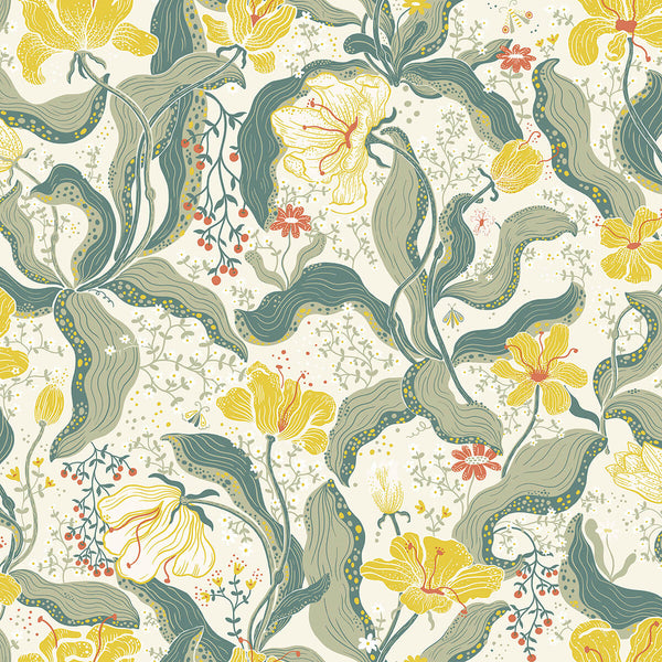 Bodri - Yellow Residential Wallcovering | Jeffrey Stevens