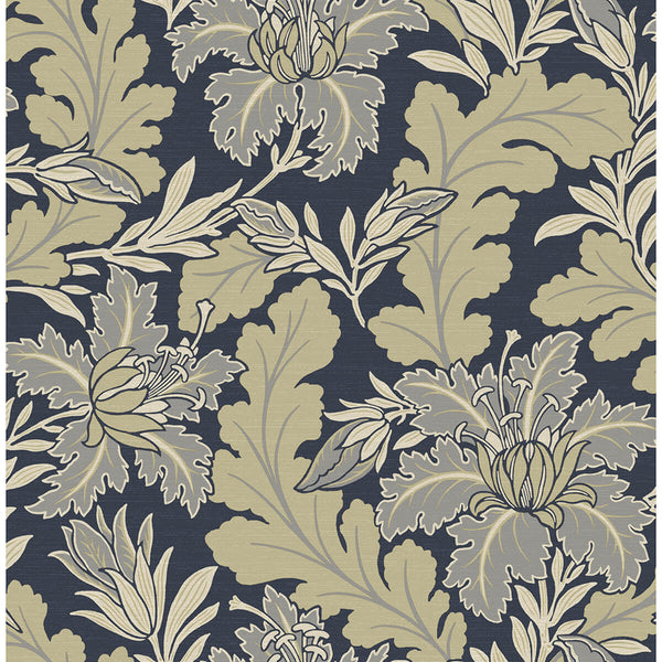 Butterfield, Navy Wallcoverings | Malibu Wallcovering