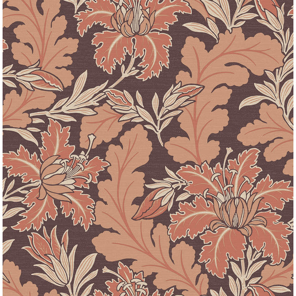 Butterfield, Burgundy Wallcoverings | Malibu Wallcovering