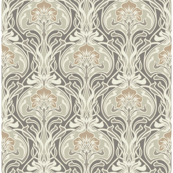 Mucha - Dark Grey Residential Wallcovering | Jeffrey Stevens