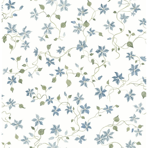 Betsy, Blue Heather Wallcoverings | Malibu Wallcovering