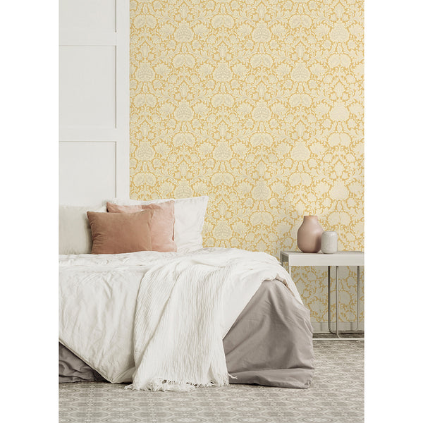 Bamburg, Mustard Wallcoverings | Malibu Wallcovering