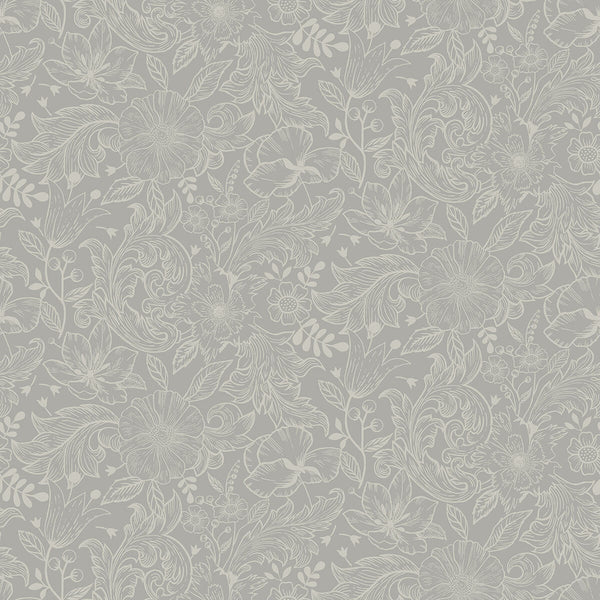 Wilma, Grey Wallcoverings | Malibu Wallcovering