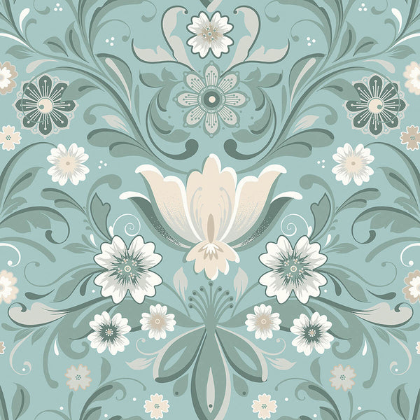 Ostanskar, Turquoise Wallcoverings | Brewster & York