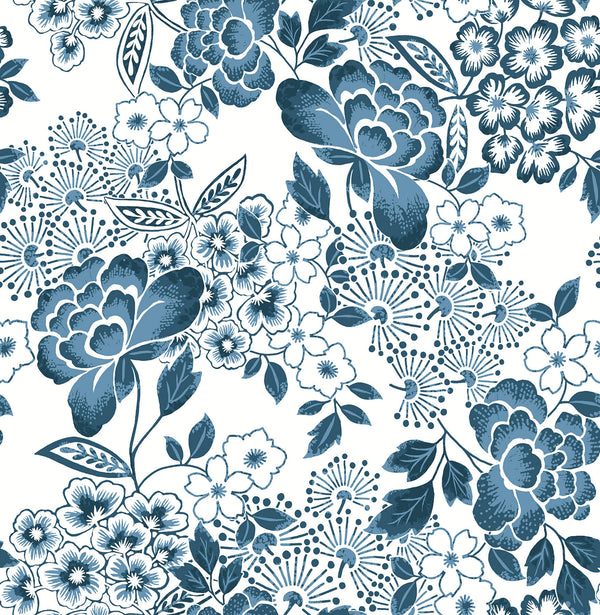Irina, Blue Wallcoverings | Malibu Wallcovering