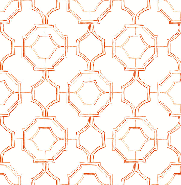 Gallina - Orange Residential Wallcovering | Jeffrey Stevens
