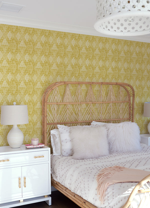 Grady, Yellow Wallcoverings | Malibu Wallcovering