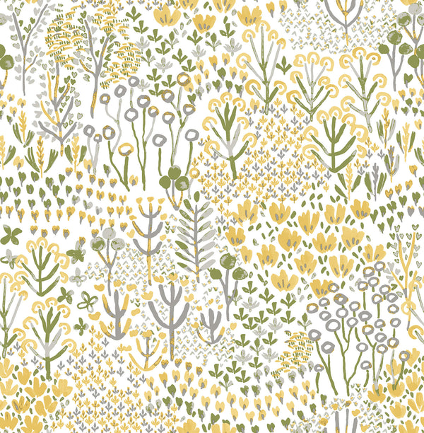 Chilton - Yellow Residential Wallcovering | Jeffrey Stevens
