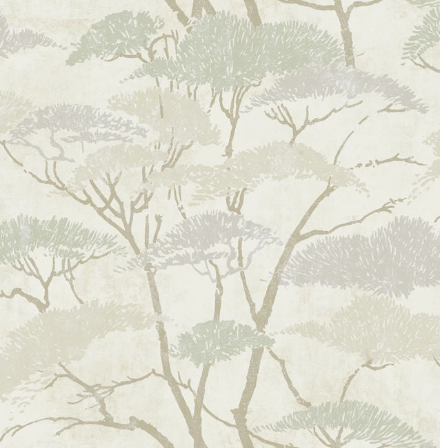 Confucius - Silver and Pearl Wallcovering | Malibu Wallpaper