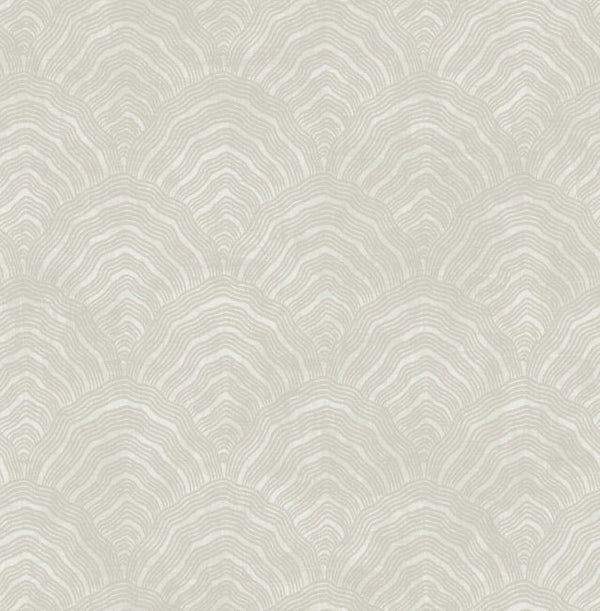 Confucius Scallop - Linen and Metallic Pearl Wallcovering | Malibu Wallcovering