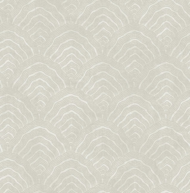 Confucius Scallop - Linen and Metallic Pearl Wallcovering | Malibu Wallpaper