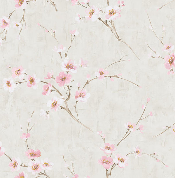 Silk Road - Metallic Pearl and Pink Wallcovering | Malibu Wallcovering