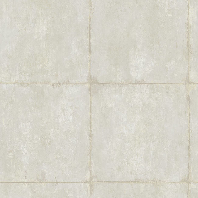 Great Wall Blocks - Metallic Silver and Off-white Wallcovering | Malibu Wallpaper