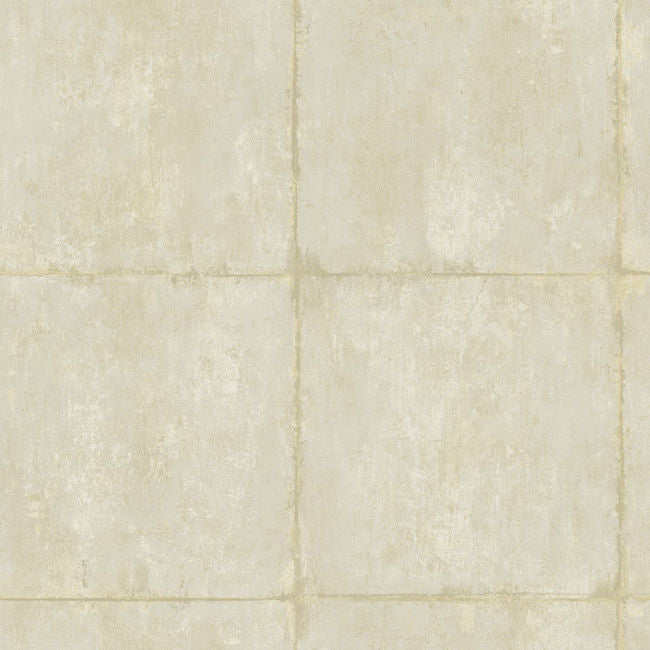 Great Wall Blocks - Metallic Gold and Off-white Wallcovering | Malibu Wallpaper