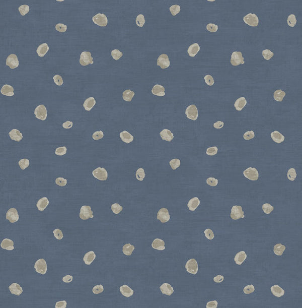 Hubble Dots - Metallic Blue and Silver Wallcovering | Malibu Wallcovering