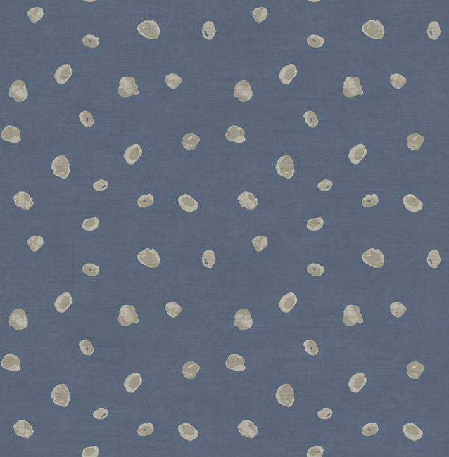 Hubble Dots - Metallic Blue and Silver Wallcovering | Malibu Wallpaper