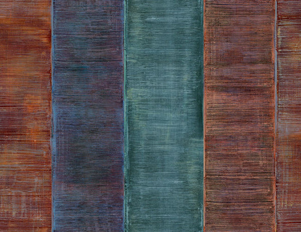 Kepler Stripe - Wine and Teal Wallcovering | Malibu Wallcovering