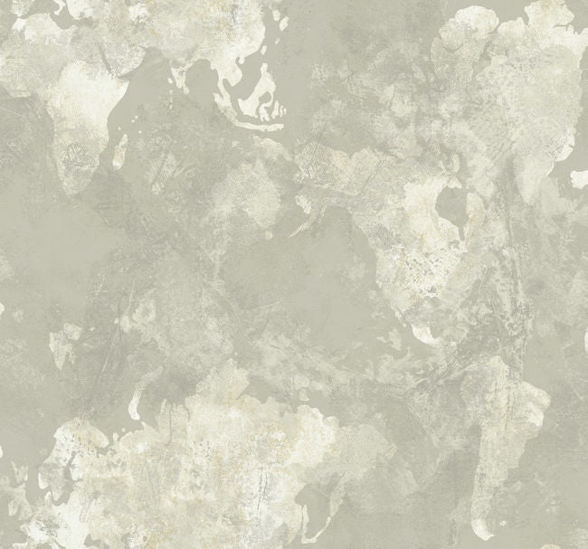 Galileo Faux - Metallic Silver and Off-white Wallcovering | Malibu Wallpaper