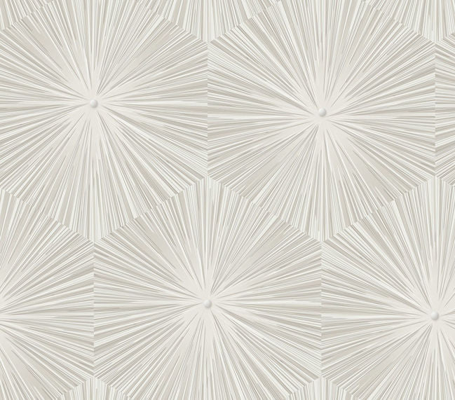Chadwick Starburst - Metallic Champagne and Off-white Wallcovering | Malibu Wallpaper