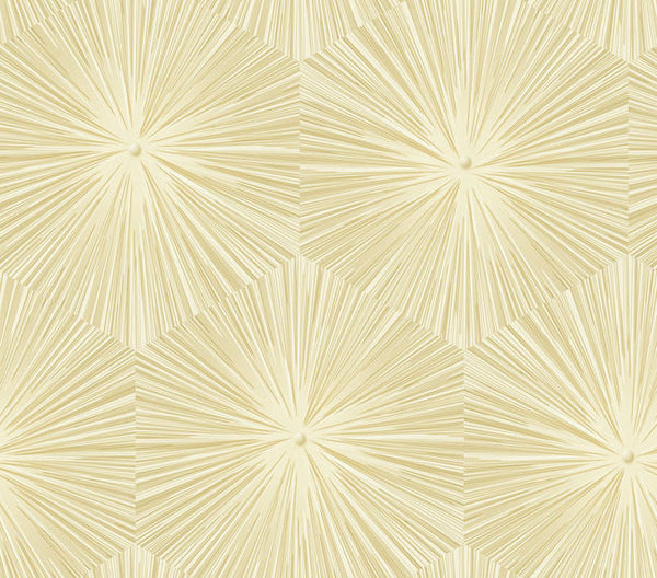 Chadwick Starburst - Metallic Gold and White Wallcovering | Malibu Wallcovering