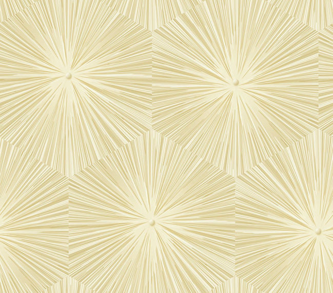 Chadwick Starburst - Metallic Gold and White Wallcovering | Malibu Wallpaper