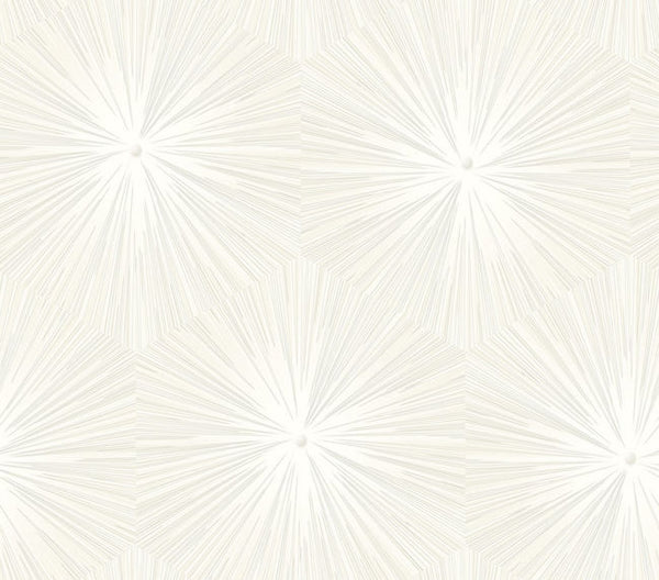 Chadwick Starburst - Metallic Pearl and White Wallcovering | Malibu Wallcovering