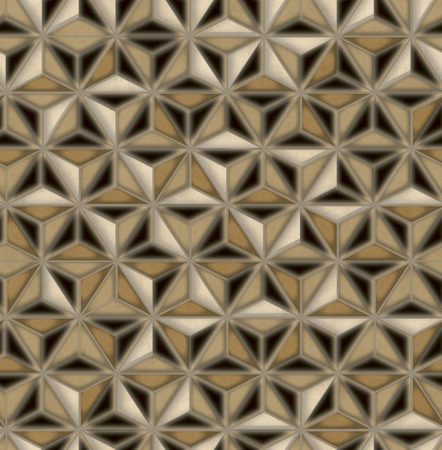 Einstein Geometric - Metallic Gold and Black Wallcovering | Malibu Wallpaper