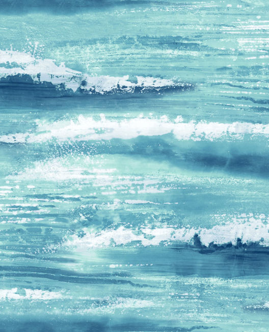 Moseley Waves - Metallic Blue and White Wallcovering | Malibu Wallcovering