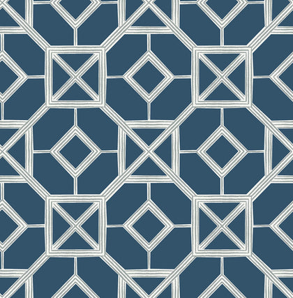 Livia - Dark Blue Residential Wallcovering | Jeffrey Stevens