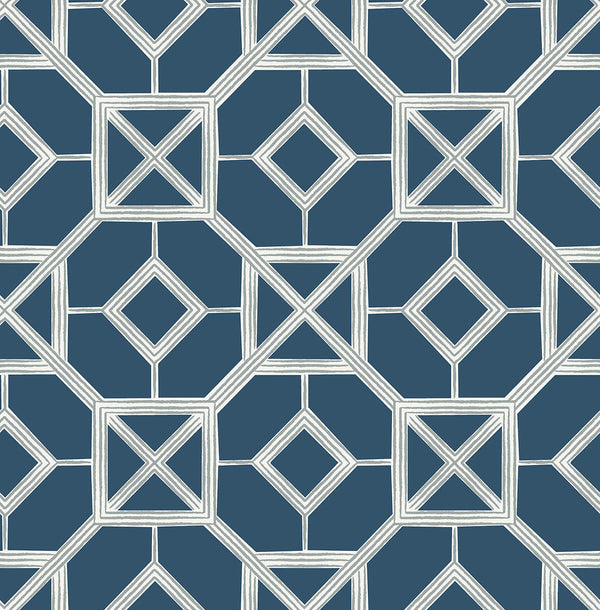 Livia - Dark Blue Residential Wallcovering | Jeffrey Stevens