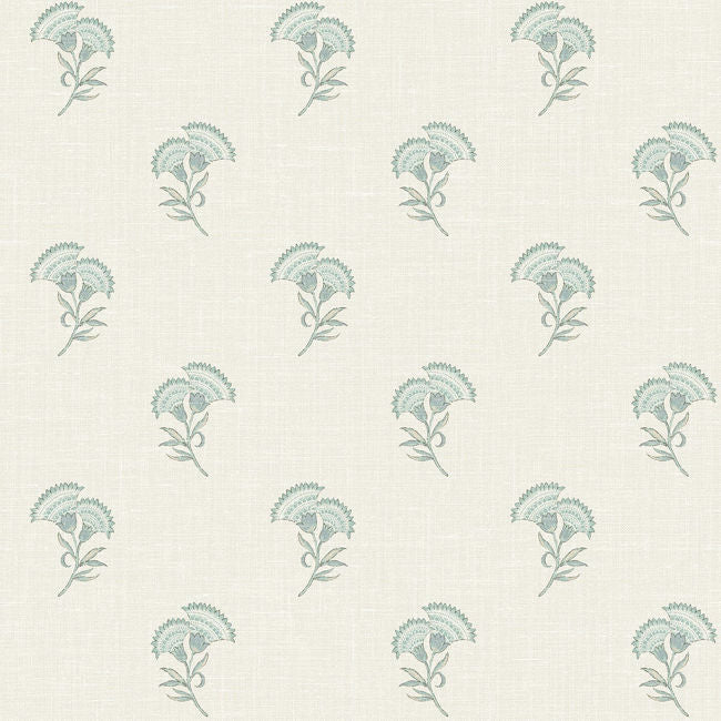 Lotus - Oasis Blue Wallcovering | Malibu Wallpaper
